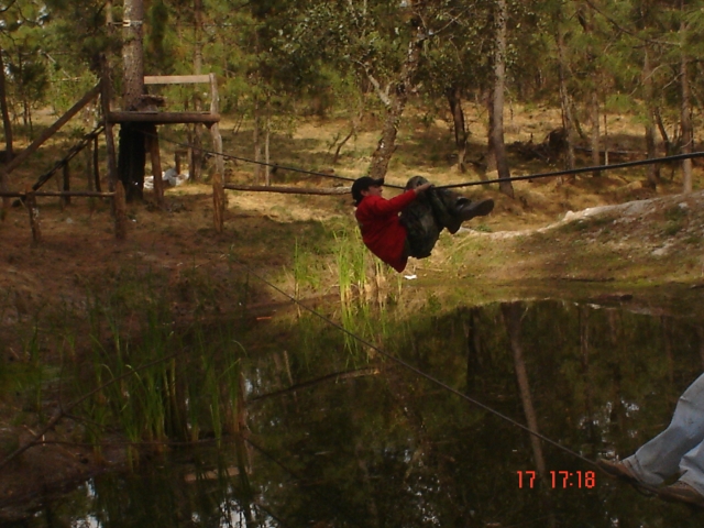  Monkey bridge on the lake 